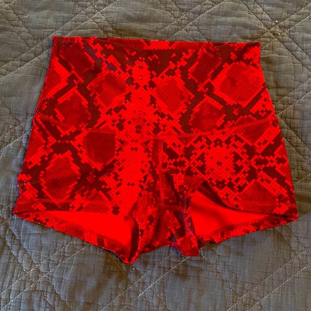 Lulu red snake print booty short